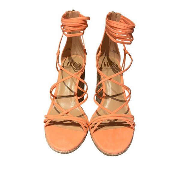 Jennifer Lopez Callie Coral Strappy Espadrille Wedge Sandals Size 7M - Picture 2 of 7